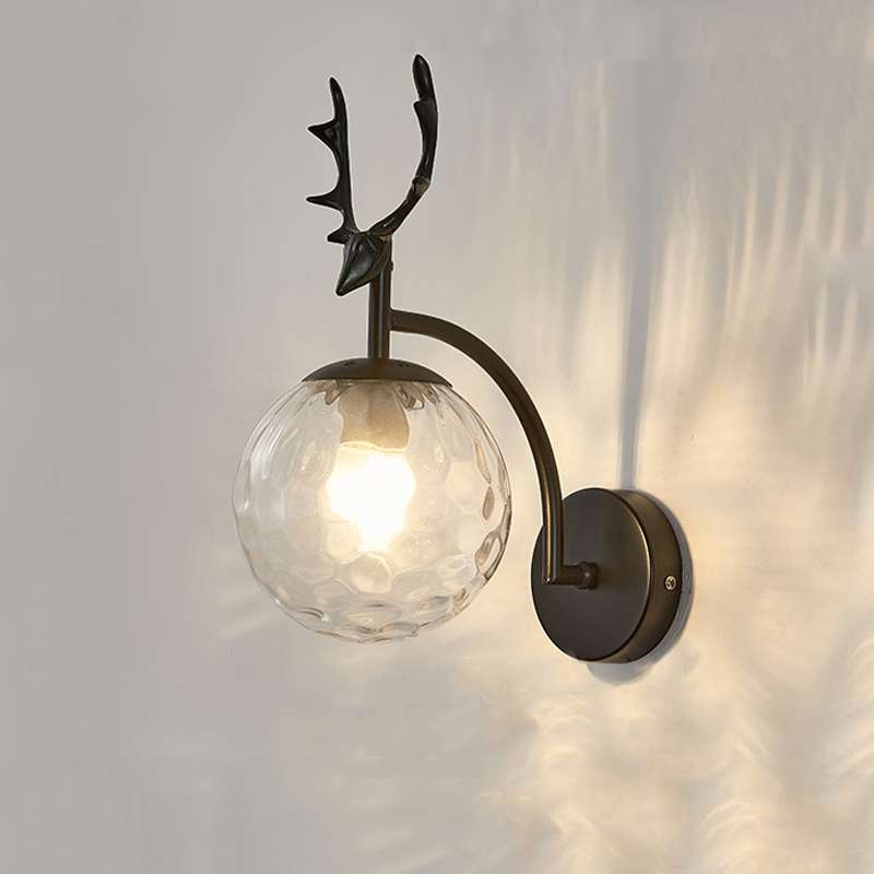 LED Glass Wall Bedroom Bedside Lamp Living Room Study Staircase Wall Lamp, Power source: 5W Warm Lig