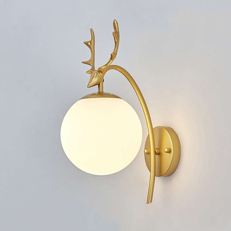 LED Glass Wall Bedroom Bedside Lamp Living Room Study Staircase Wall Lamp, Power source: 5W Warm Lig