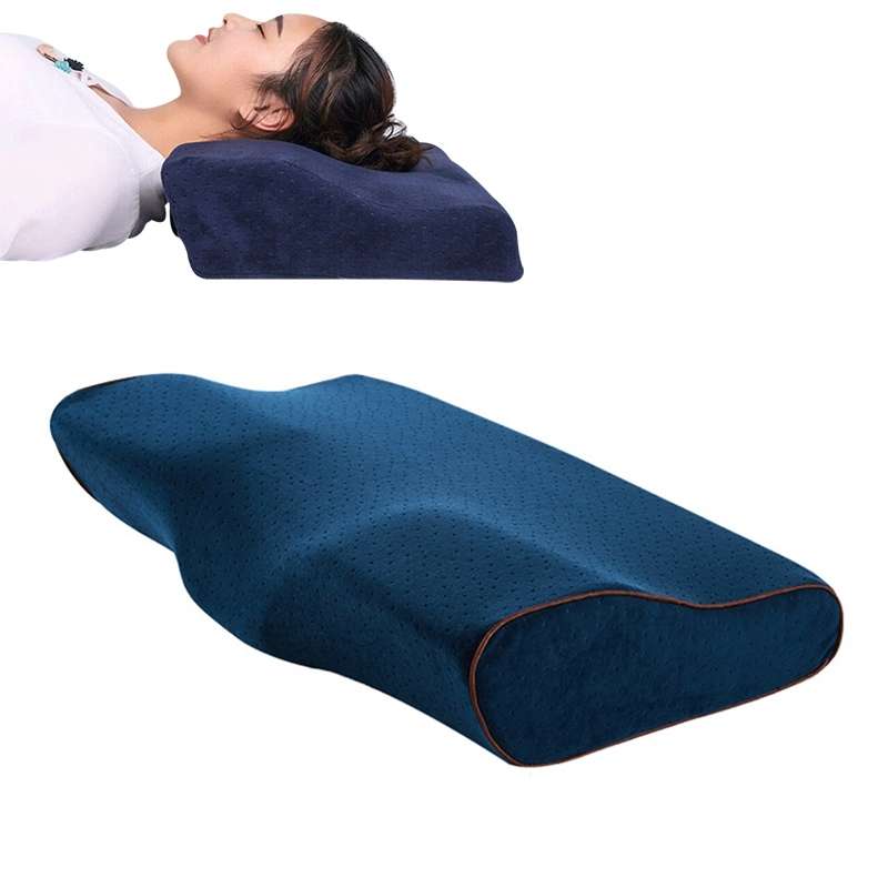Butterfly Shape Memory Foam Snorked Pillow Slow Rebound Health Care Cervical Pillow, Dimensions: 50x