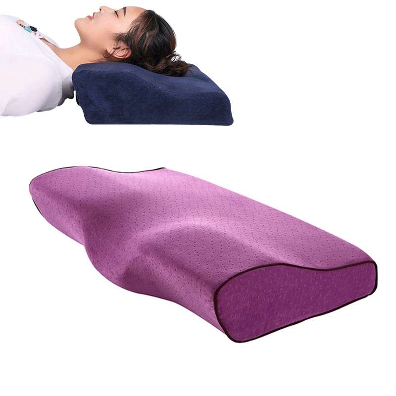 Butterfly Shape Memory Foam Snorked Pillow Slow Rebound Health Care Cervical Pillow, Dimensions: 50x