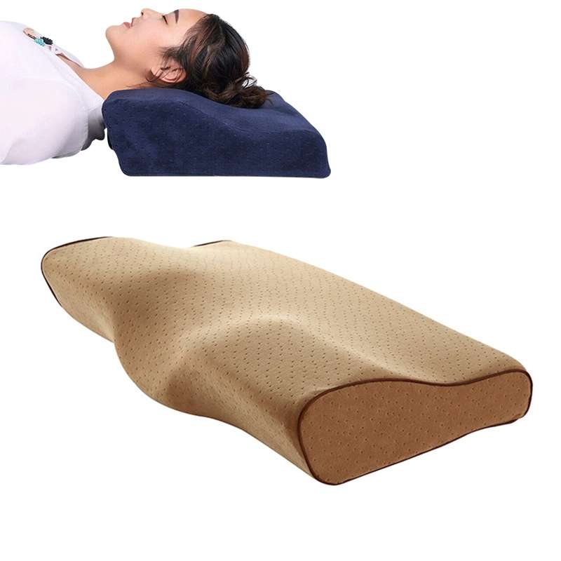 Butterfly Shape Memory Foam Snorked Pillow Slow Rebound Health Care Cervical Pillow, Dimensions: 50x