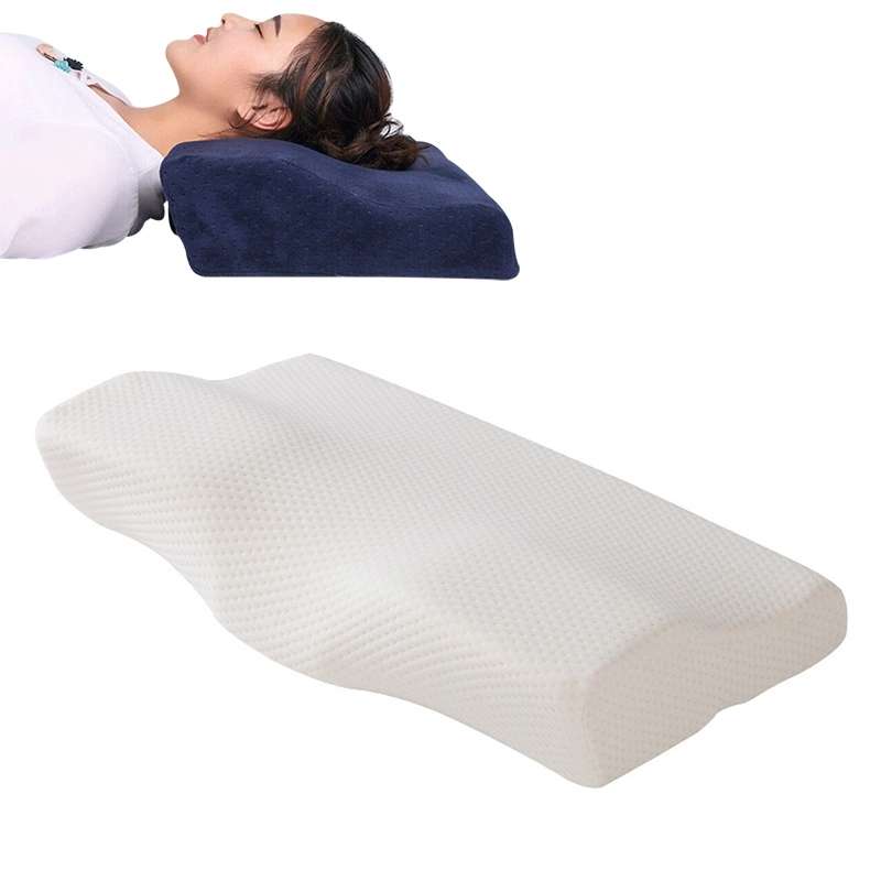 Butterfly Shape Memory Foam Snorked Pillow Slow Rebound Health Care Cervical Pillow, Dimensions: 50x