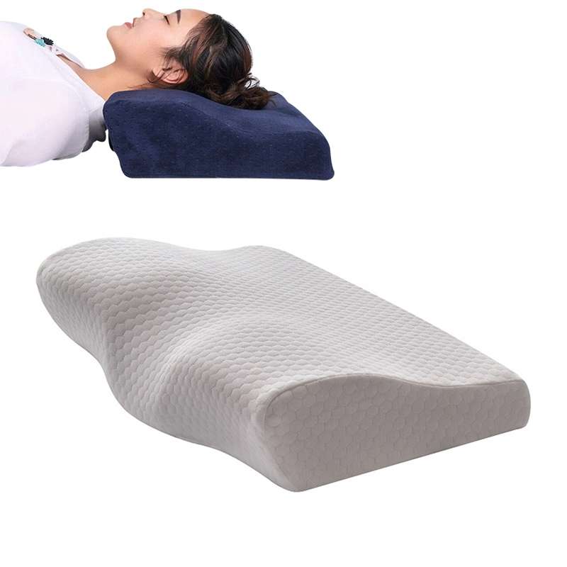 Butterfly Shape Memory Foam Snorked Pillow Slow Rebound Health Care Cervical Pillow, Dimensions: 50x