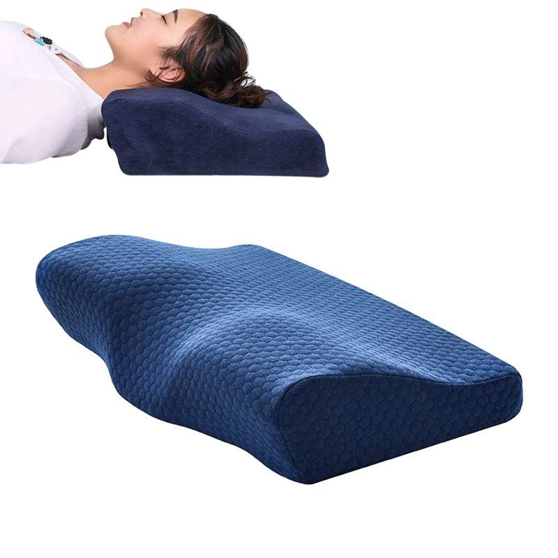 Butterfly Shape Memory Foam Snorked Pillow Slow Rebound Health Care Cervical Pillow, Dimensions: 50x