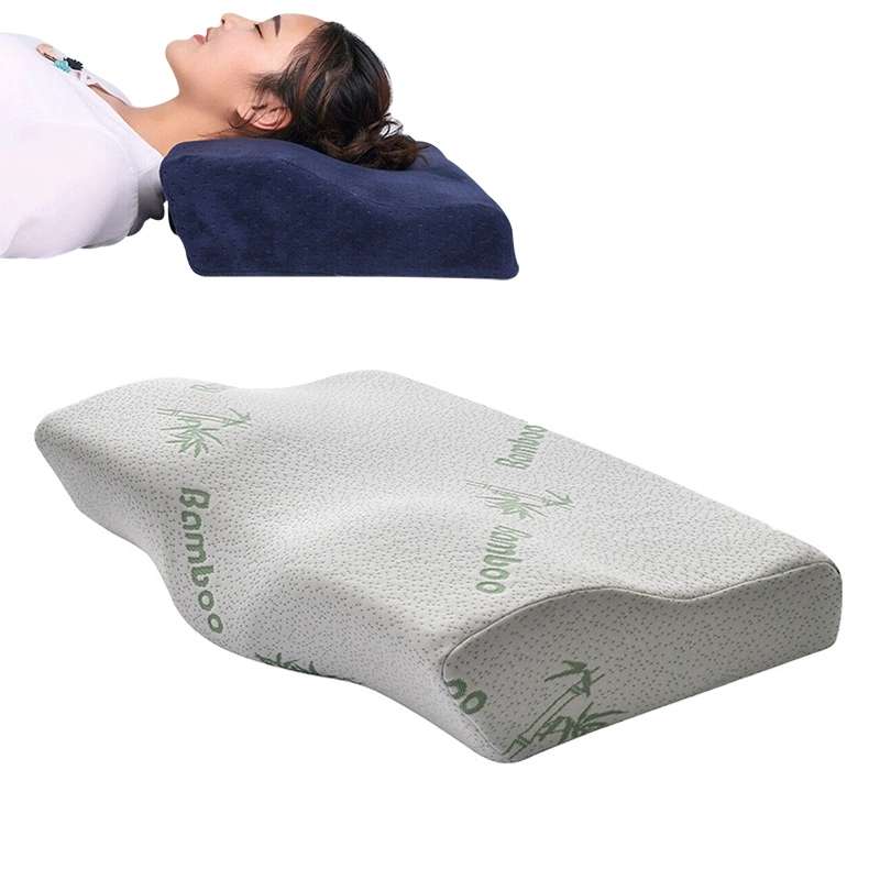 Butterfly Shape Memory Foam Snorked Pillow Slow Rebound Health Care Cervical Pillow, Dimensions: 50x
