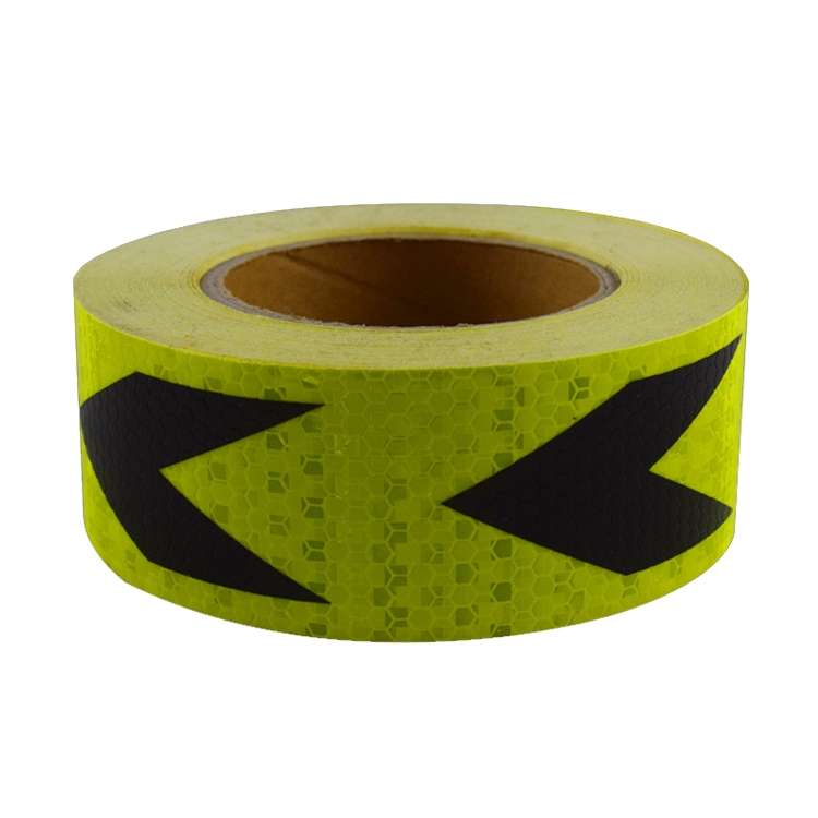 PVC Crystal Color Arrow Reflective Film Truck Honeycomb Guidelines Warning Tape Stickers 5cm x 25m(Y