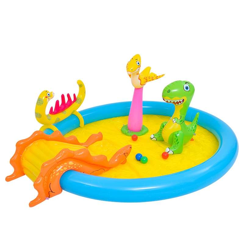 Home Large Cartoon Animal Drama Pool Water Spray Inflatable Swimming Pool Slide Pool( Slide Spray Wa