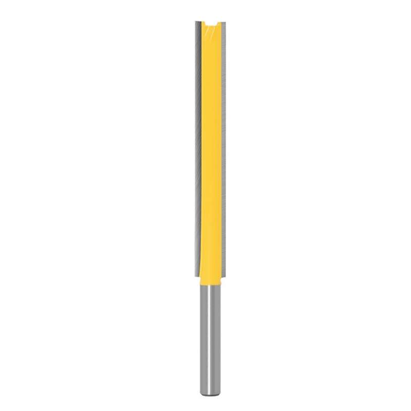 1/4 Handle Extended Double-Edged Straight Knife Trimming Machine Cutter Head, Model: 1/4x3/8x76mm