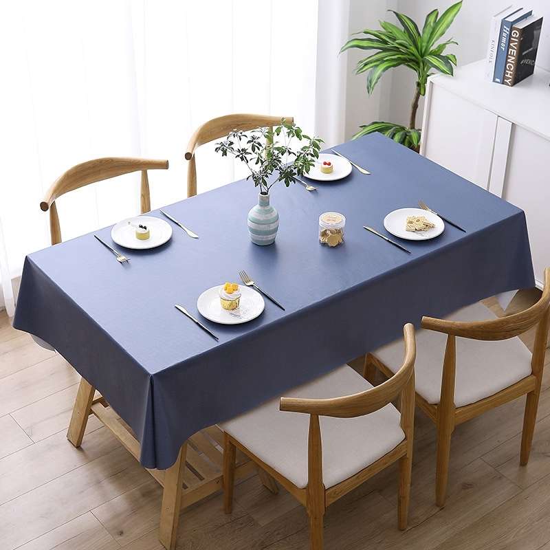 140x180cm Solid Color PVC Waterproof Oil-Proof And Scald-Proof Disposable Tablecloth(Dark Green)