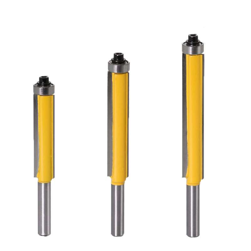 8-Handle Extended Trimming Cutter With Bearing Woodworking Line Milling Cutter, Specification: 3 PCS