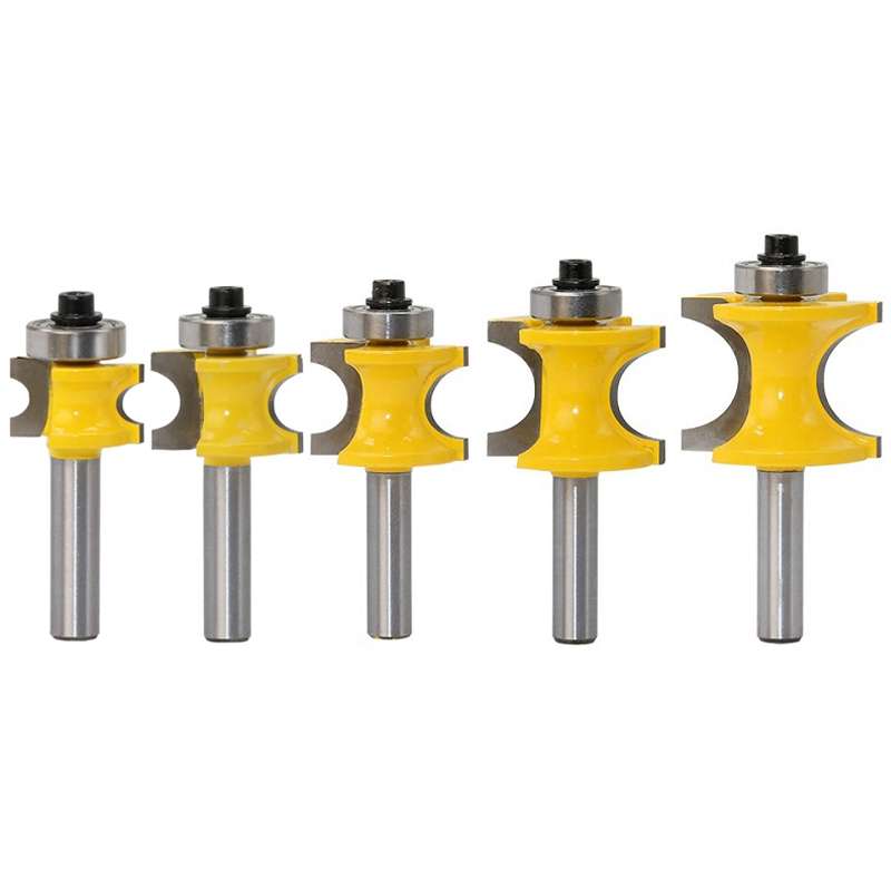 8-Shank Bearing Positive Semicircular Cutter Engraving Machine Woodworking Cutter, Model: 5 PCS/Set
