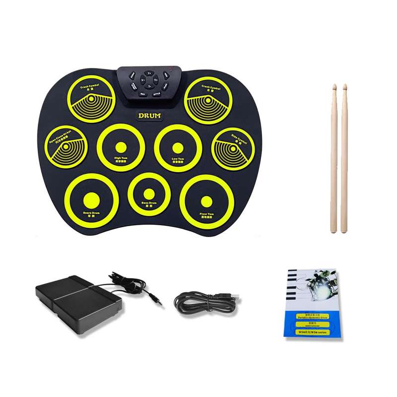 Silicone Folding Portable Hand-Rolled Drum DTX Game Strike Board(G801 White)