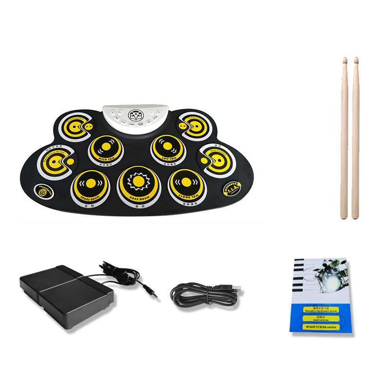 Children Hand Roll Electronic Drum DTX Game Portable Drum(G621 White)
