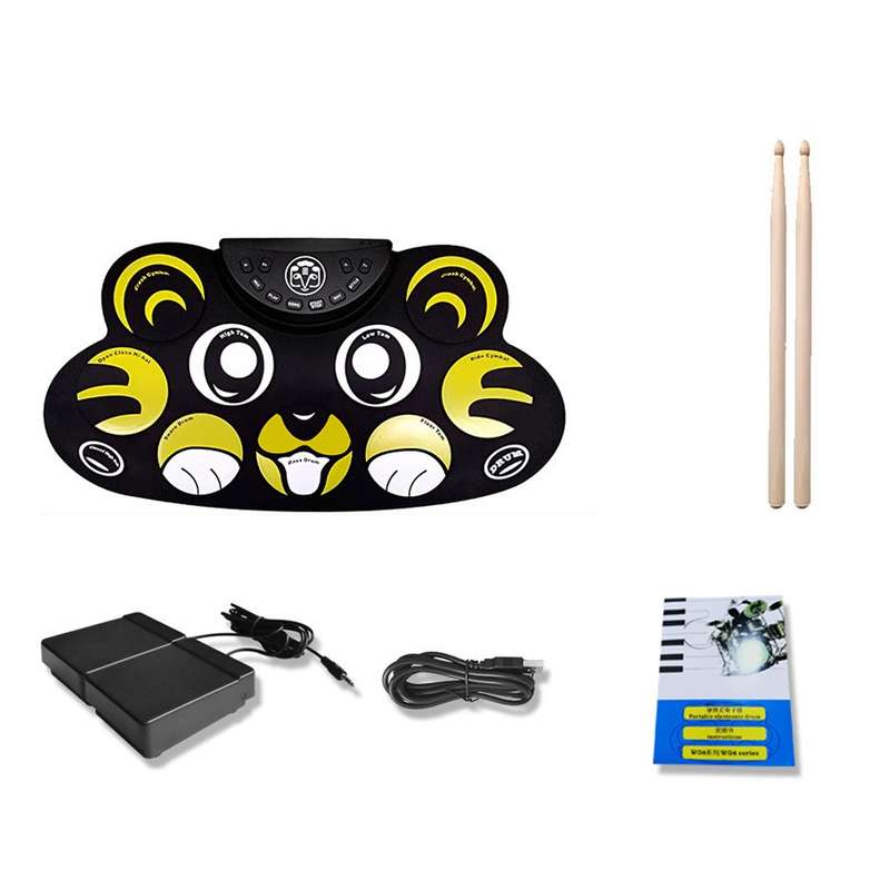 Children Hand Roll Electronic Drum DTX Game Portable Drum(G621 White)