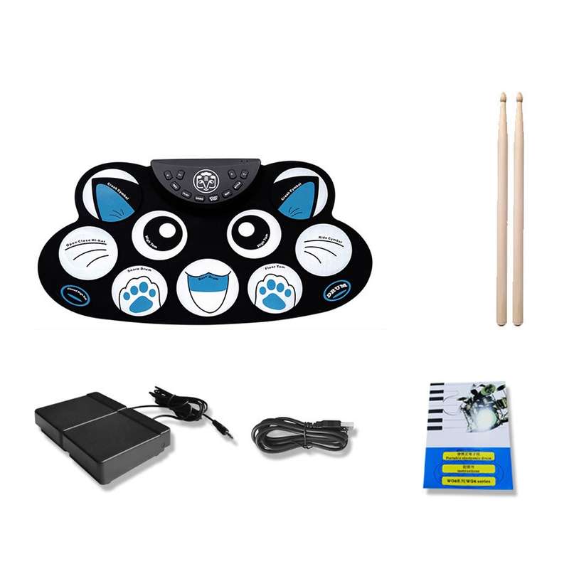 Children Hand Roll Electronic Drum DTX Game Portable Drum(G621 White)