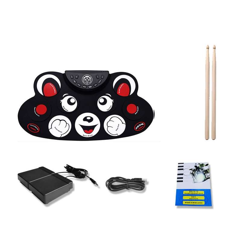 Children Hand Roll Electronic Drum DTX Game Portable Drum(G621 White)