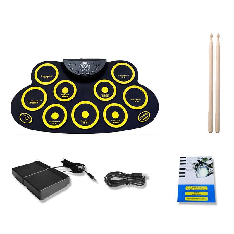Children Hand Roll Electronic Drum DTX Game Portable Drum(G621 White)