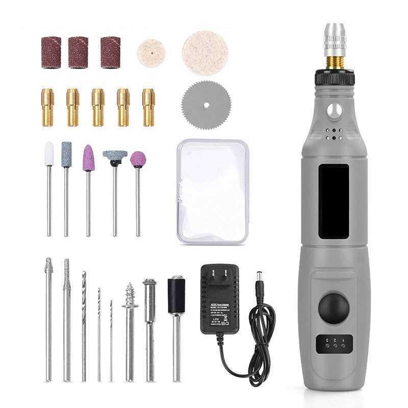 Mini Electrical Engraving Pen Cutting And Polishing Electrical Grinder Tool Set, US Plug(Grey)