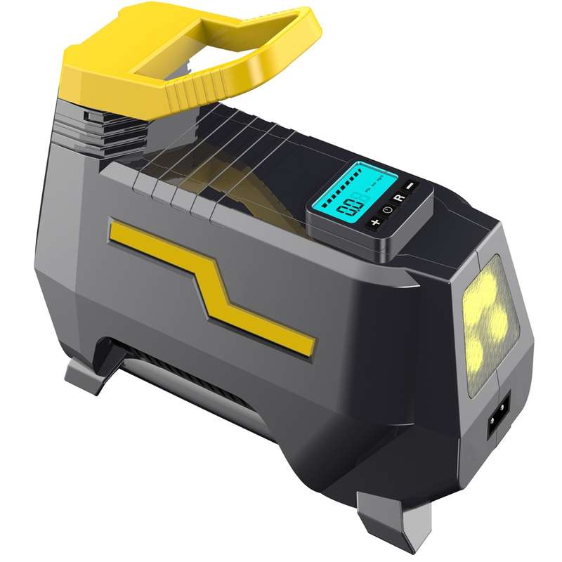 Multifunctional Vehicle-Mounted High-Power Digital Display LED Lighting Air Pump EU Plug, Spec: Car