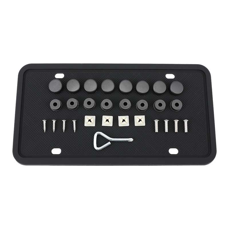2 Sets Waterproof Rustproof Non-damaging Car Paint Silicone License Plate Frame, Specification: Blac