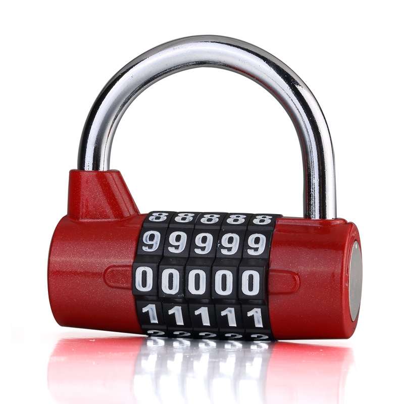 Large 5 Digit Combination Gym Cabinets Password Lock Tool Box Door Padlock(Blue)
