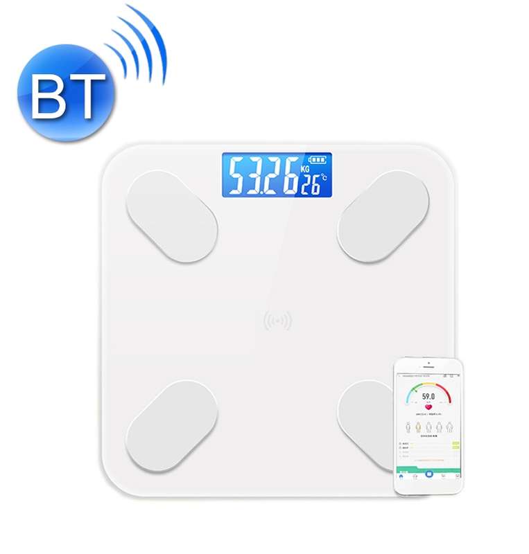 Smart Bluetooth Weight Scale Home Body Fat Measurement Health Scale Battery Model(Black True Class)
