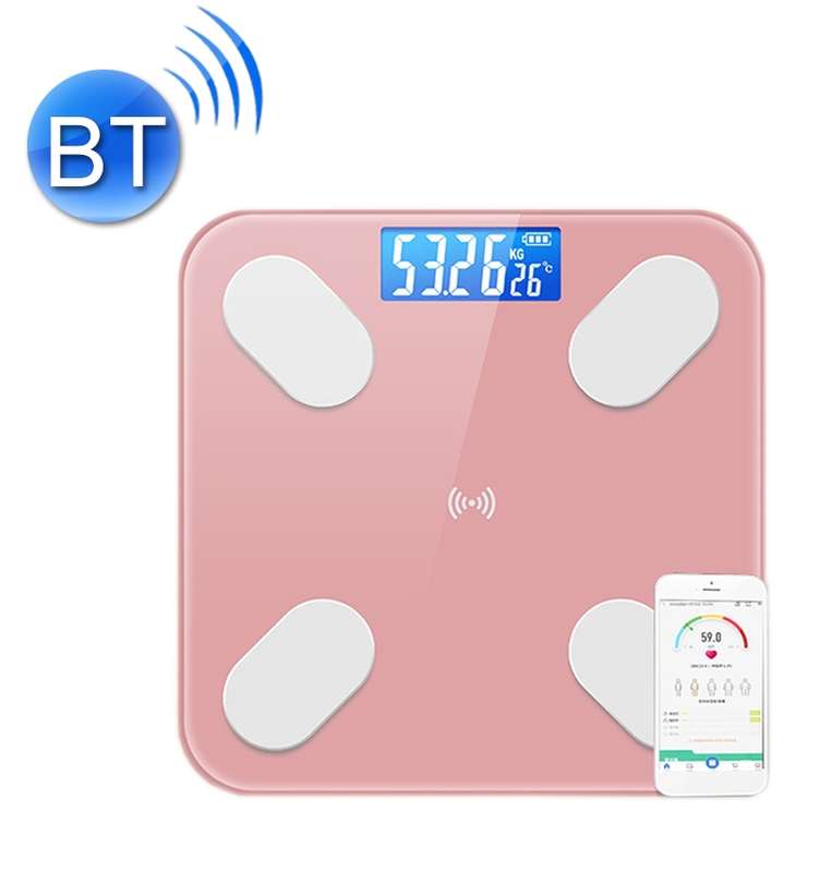 Smart Bluetooth Weight Scale Home Body Fat Measurement Health Scale Battery Model(Black True Class)