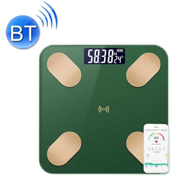 Smart Bluetooth Weight Scale Home Body Fat Measurement Health Scale Battery Model(Black True Class)