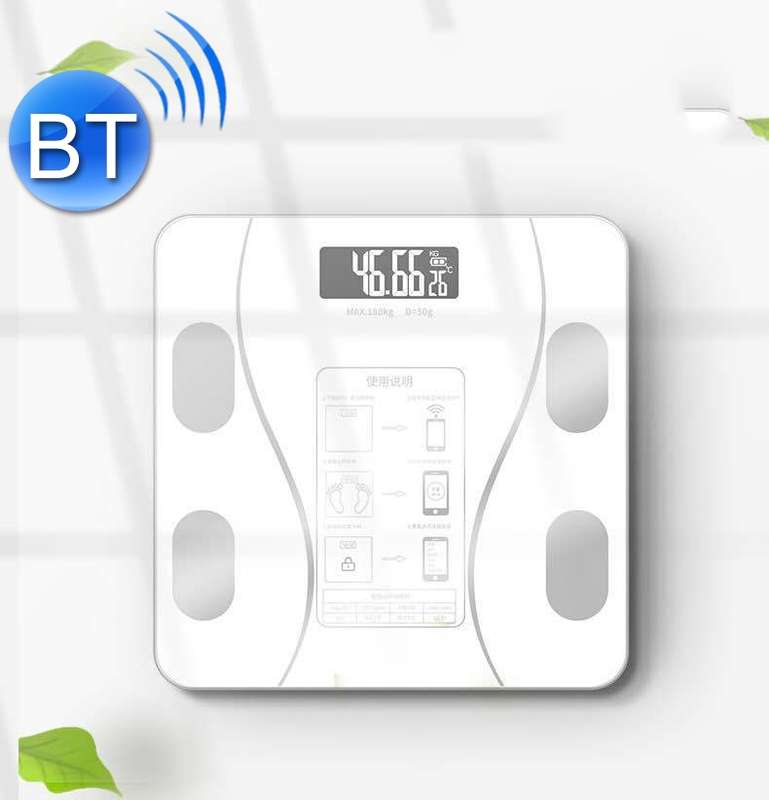 Smart Bluetooth Weight Scale Home Body Fat Measurement Health Scale Solar + Charge Model(Black True