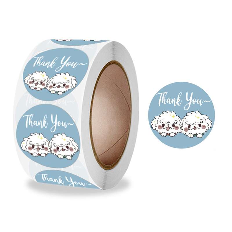 10 Rolls Seal Sticker Thank You Cute Animal Sticker Crafts Holiday Decoration Sticker, Size: 2.5cm /