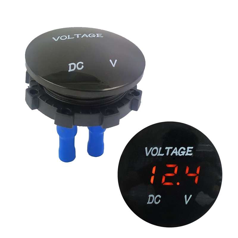 DC12-24V Automotive Battery DC Digital Display Voltage Meter Modified Measuring Instrument(Orange Li