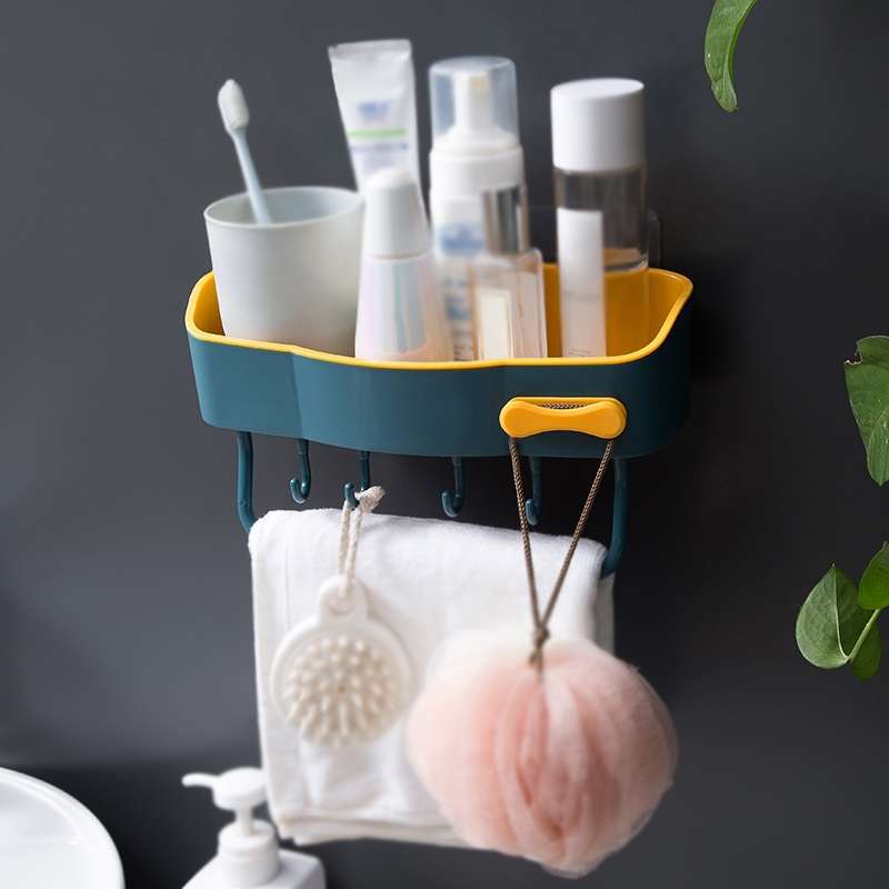 2 PCS Punch-Free Shelf Bathroom Suction Cup Storage Frame(White)