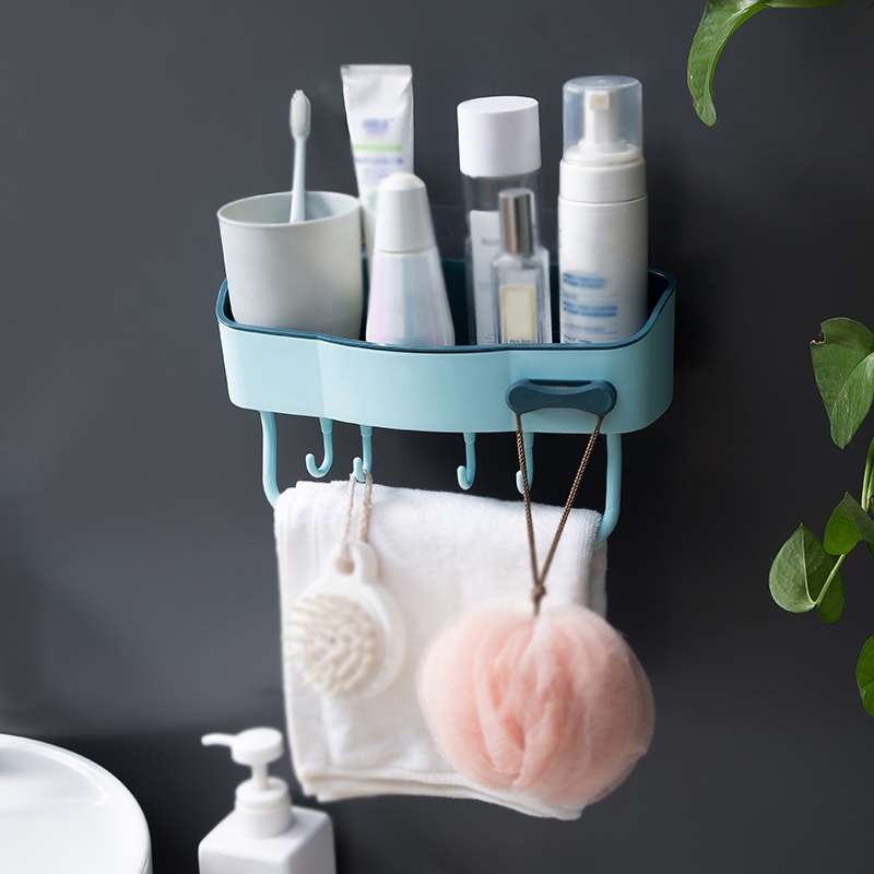2 PCS Punch-Free Shelf Bathroom Suction Cup Storage Frame(White)