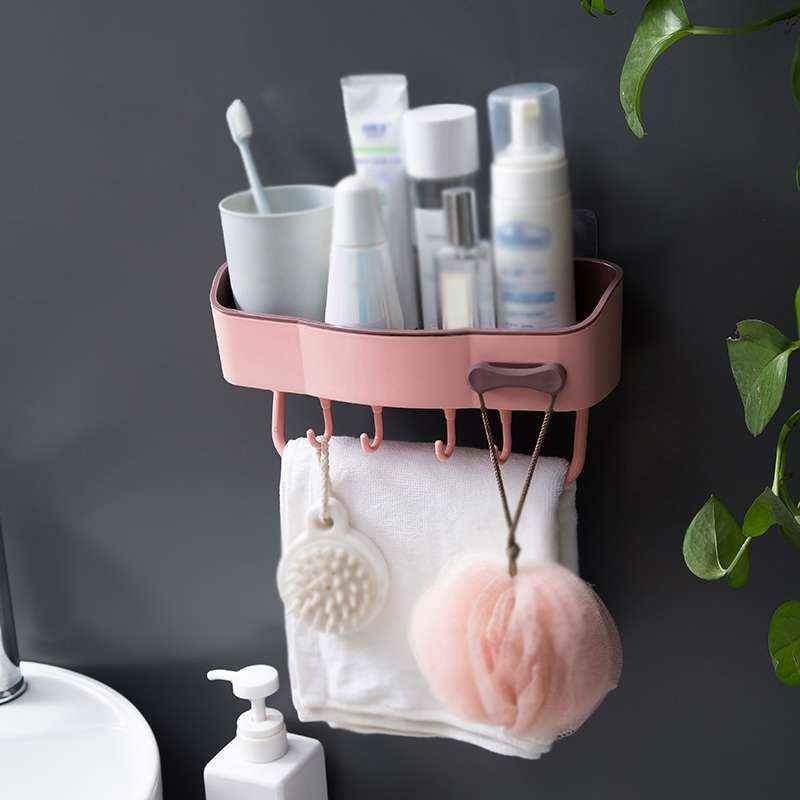2 PCS Punch-Free Shelf Bathroom Suction Cup Storage Frame(White)