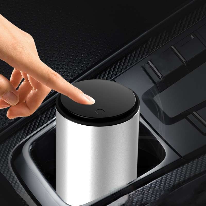 BEN.JACK Car Trash Can Multi-Function Storage Box In Car(Deep Gray With 35 Garbage Bags)
