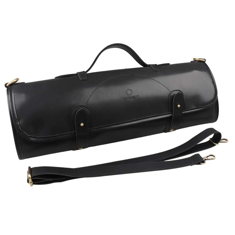 WESSLECO Chef Knife Storage Bag Portable Roll Knife Storage Bag(Brown)