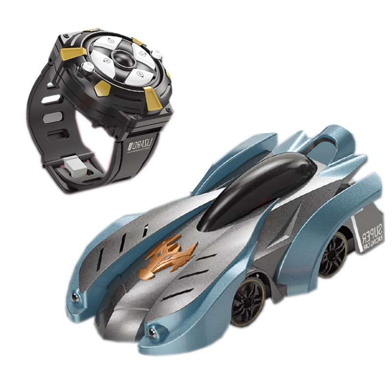 Remote Control Wall Climbing Car Mini Electric Remote Control Car Children Toy(Blue Lightning Handle