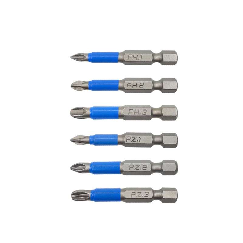 6PCS/set 50mm Strong Magnetic Hand Drill Screwdriver Mouth Anti-Slip Screwdriver Bit