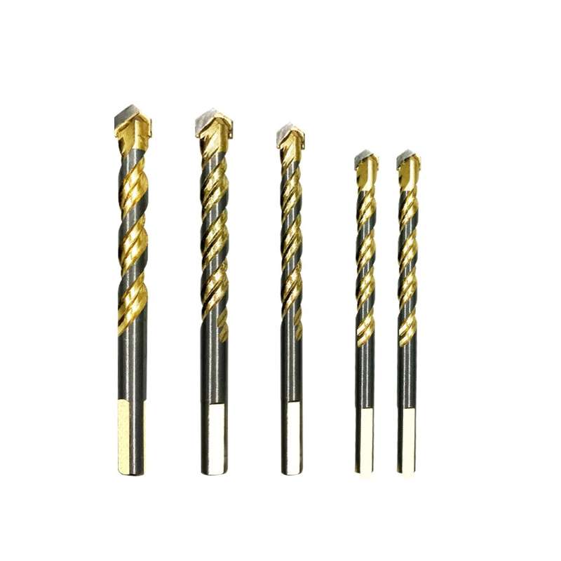 6mm+6mm+8mm+10mm+12mm Titanium-Plated King Drill Porcelain Brick Glass Brick Drill Punched Twist Tri