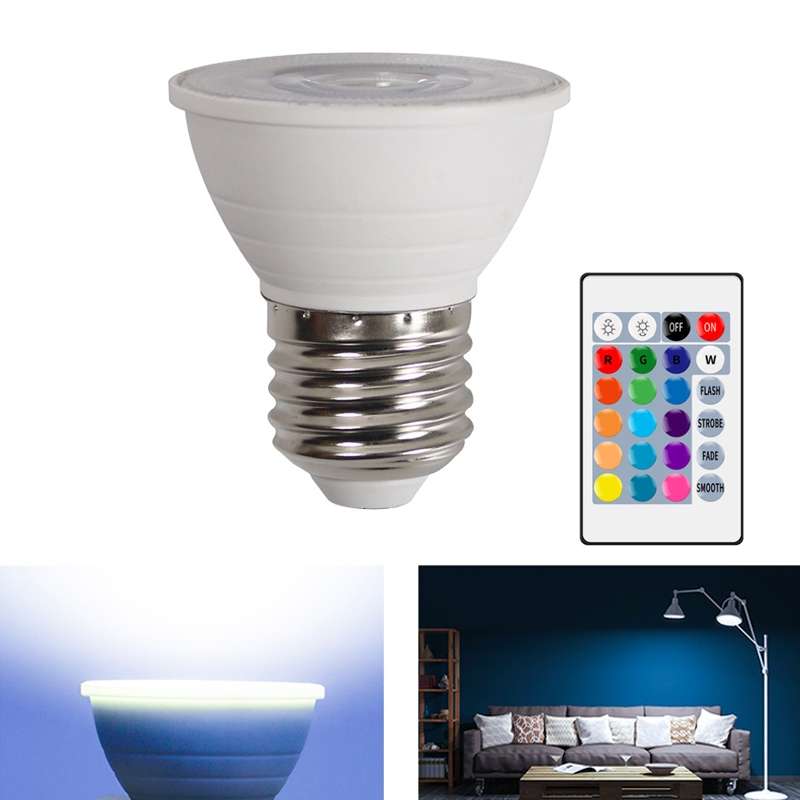 Energy-Saving LED Discoloration Light Bulb Home 15 Colors Dimming Background Decoration Light, Style