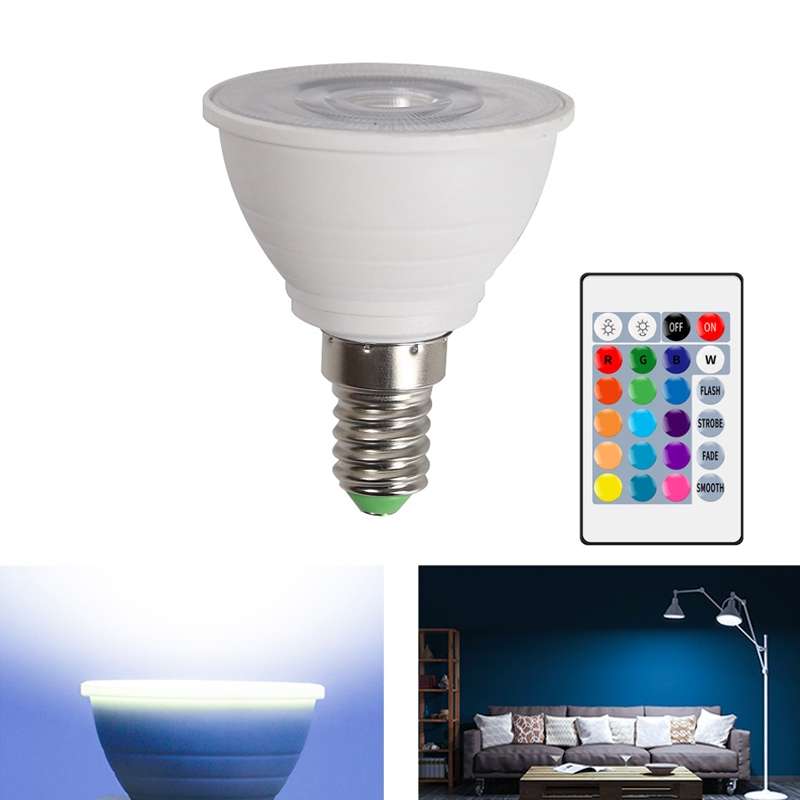 Energy-Saving LED Discoloration Light Bulb Home 15 Colors Dimming Background Decoration Light, Style
