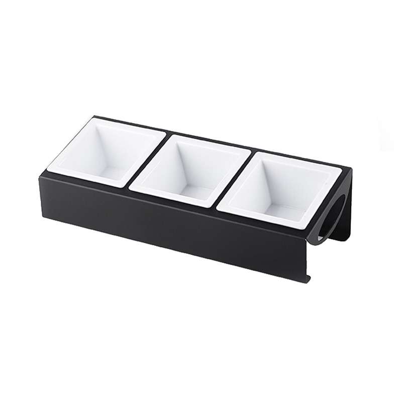 Stainless Steel Bar Plastic Fruit Plate Rack, without Fruit Dish, Grid Number:3 Grids(B Type)