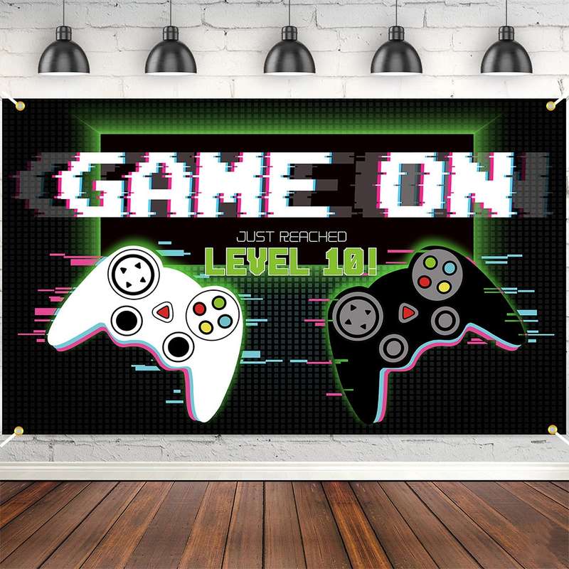 150x90cm Game Console Theme Birthday Background Birthday Party Decoration Banner(2023SRB51)
