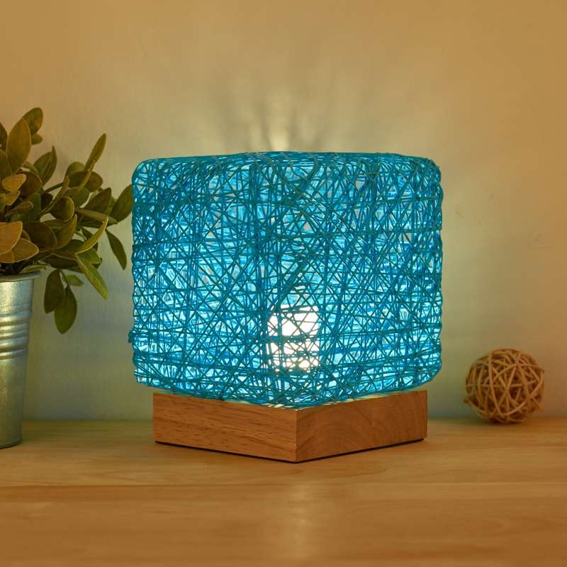 USB Square Sepak Takraw Table Lamp Bedroom Bedside Decorative Light, Spec: Button Switch+Base(Aproti