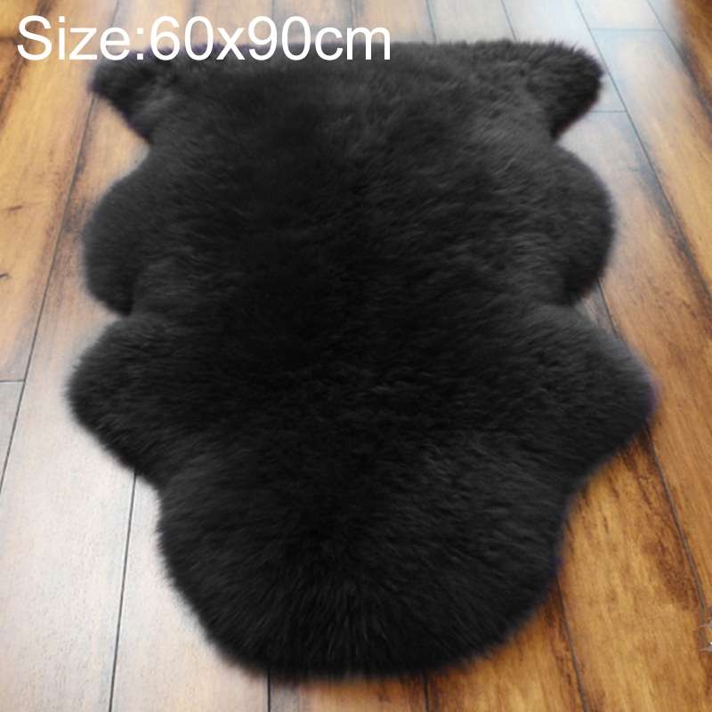 Wool Sofa Cushion Fur Full Sheepskin Carpet Window Decoration Mat, Size: 60x90cm(White)