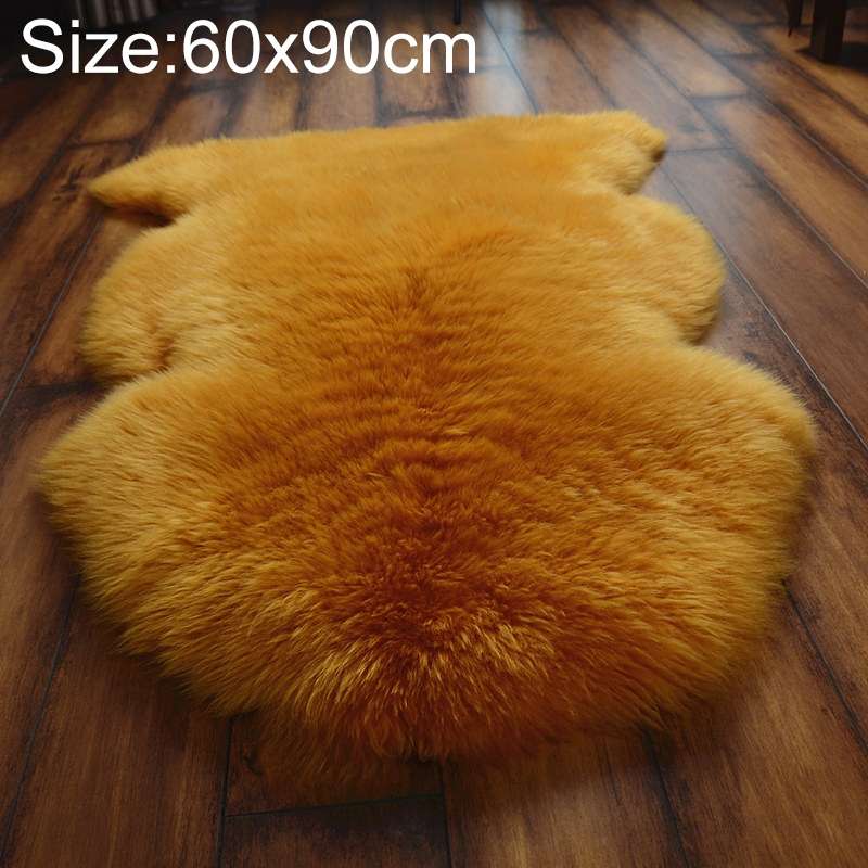 Wool Sofa Cushion Fur Full Sheepskin Carpet Window Decoration Mat, Size: 60x90cm(White)