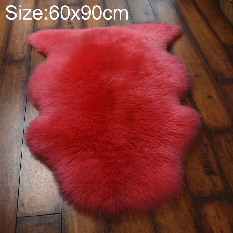 Wool Sofa Cushion Fur Full Sheepskin Carpet Window Decoration Mat, Size: 60x90cm(White)