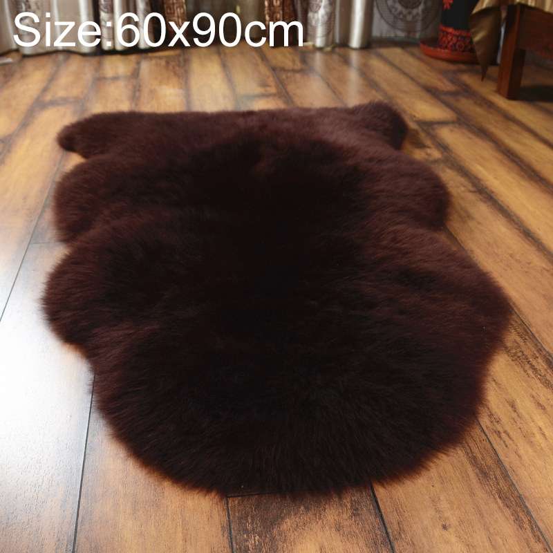 Wool Sofa Cushion Fur Full Sheepskin Carpet Window Decoration Mat, Size: 60x90cm(White)