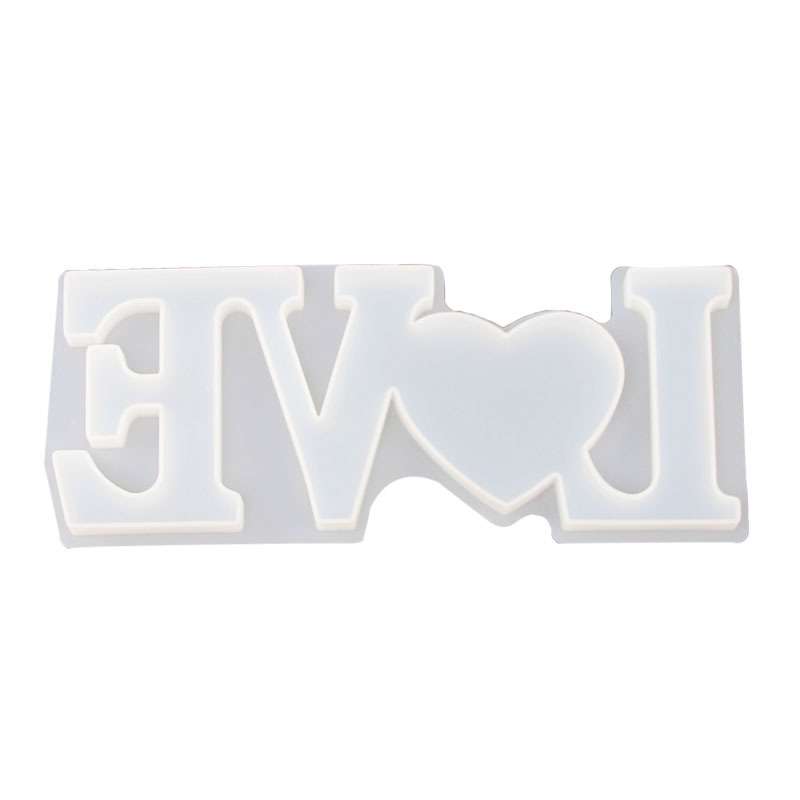 2 PCS DIY Crystal Epoxy Silicone Letter Mold(Anti-letter MD3302_Family Mold)