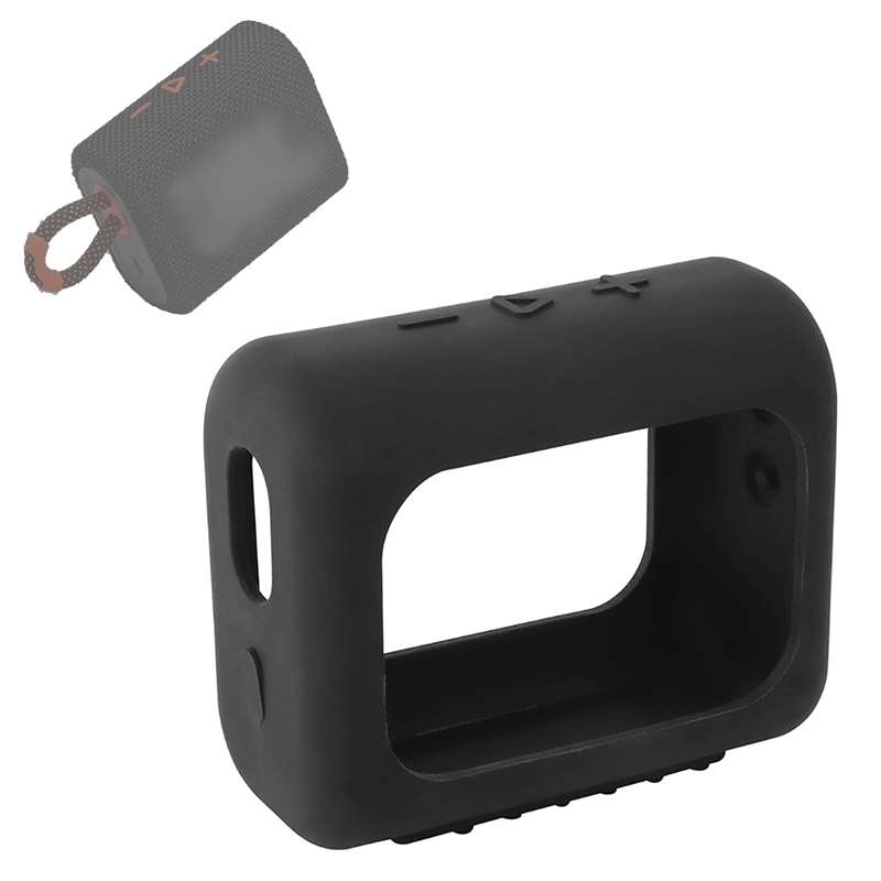 For JBL GO3 Bluetooth Speaker Silicone Cover Portable Protective Case with Carabiner(Mint Green)